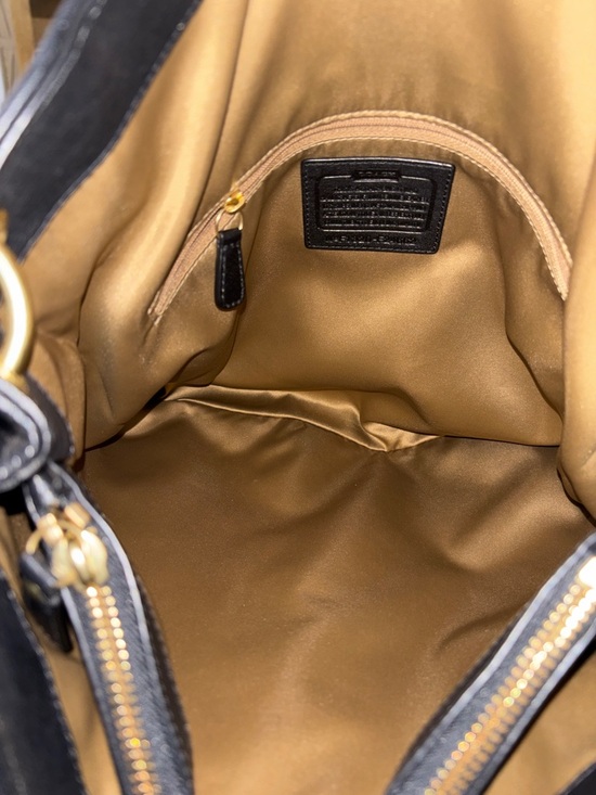 Coach Leopard Calf Hair Leather Turnlock One Shoulder Tote Bag